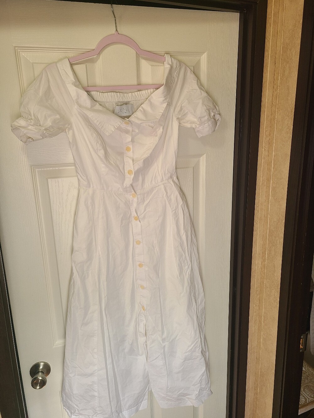 Pearl White Button-Front Dress
